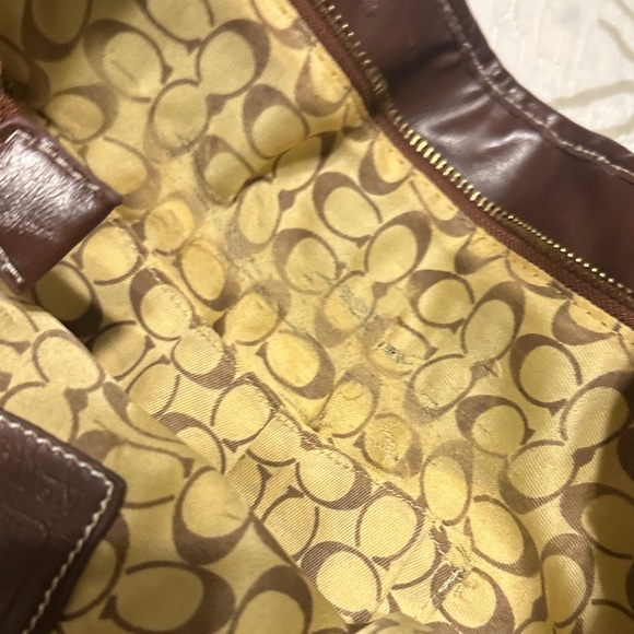 Coach Dark Brown Signature Shoulder Bag - Picture 15 of 16